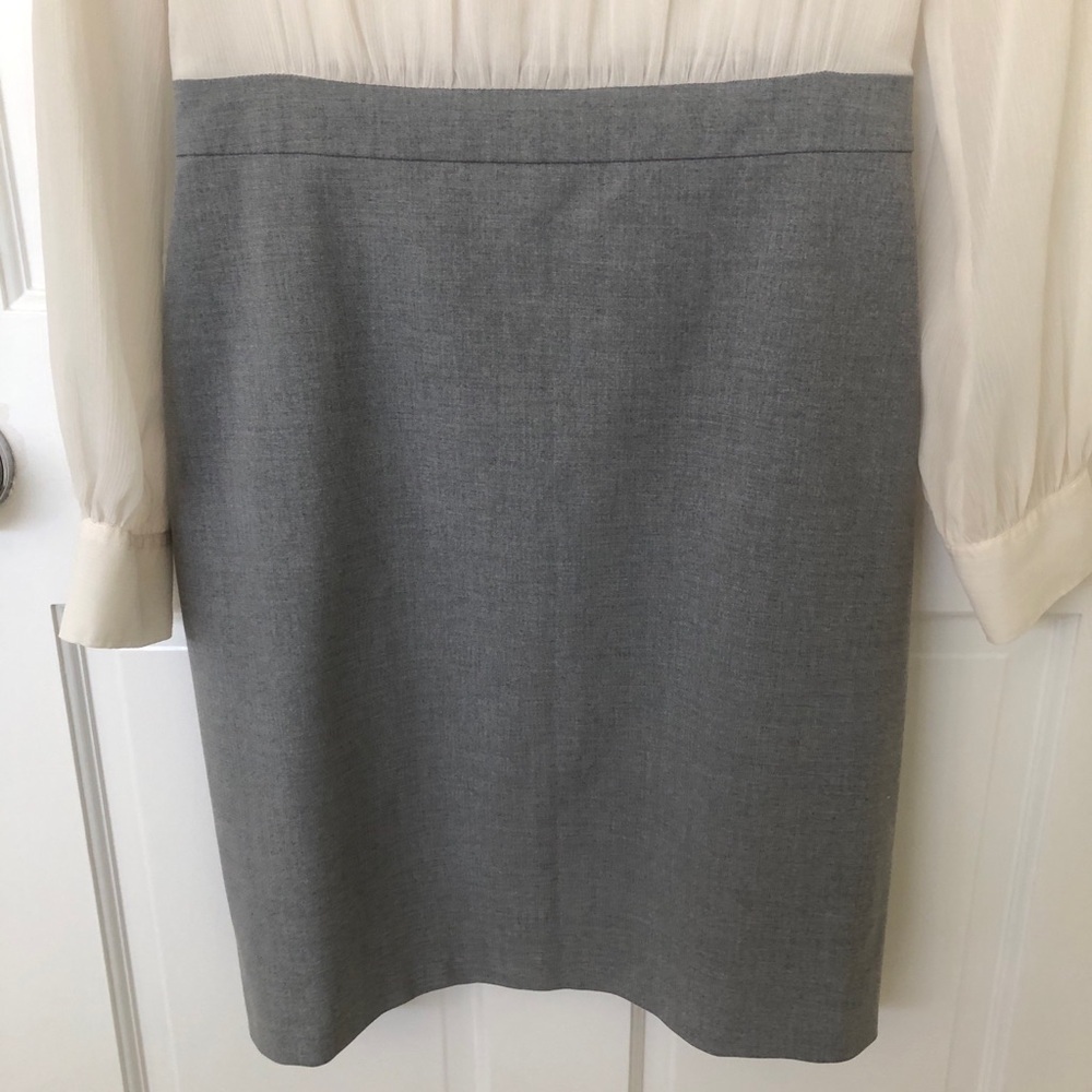 Club Monaco Preppy Gray Pencil skirt sheer white blouse Dress size 6 - Picture 3 of 8